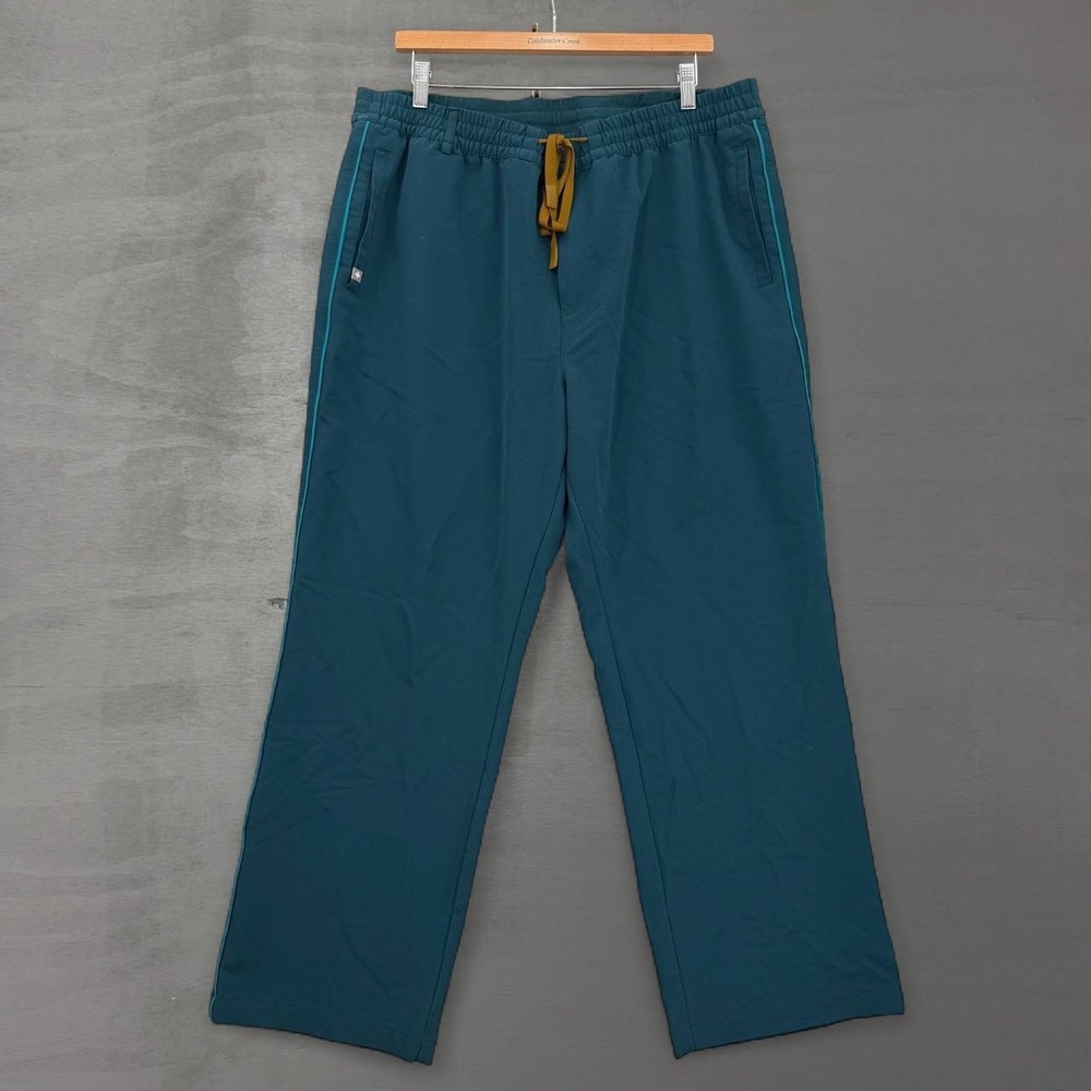 FIGS Technical Collection Scrub Pants Teal Drawstring Straight Leg XXL/S